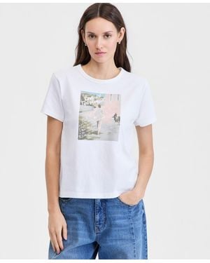 On 34th Cotton Solo Traveler Everyday Graphic Tee - White