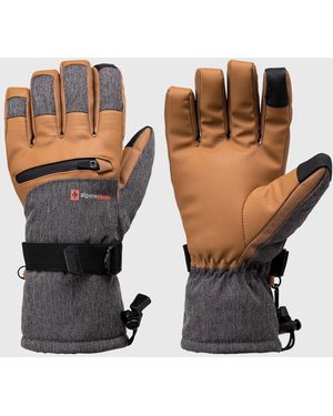 Alpine Swiss Waterproof Snow Gloves Zipper Pockets Winter Sport Mittens - Multicolor