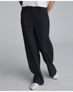 Kenneth Cole Flannel Wide-leg Pant - Black