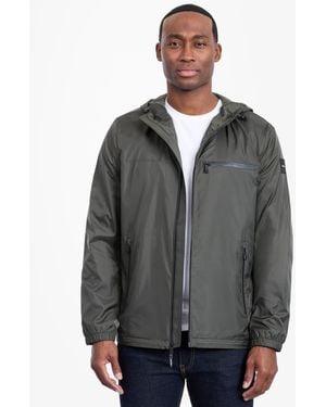 Calvin Klein Logo Hooded Windbreaker - Gray