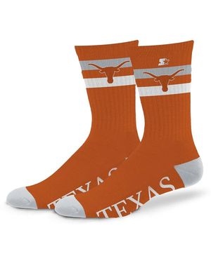 Starter And Texas Longhorns Team Color Two-stripe Crew Socks - Brown
