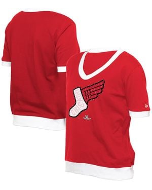 KTZ Chicago White Sox 2025 City Connect Rhinestone V-neck T-shirt - Red