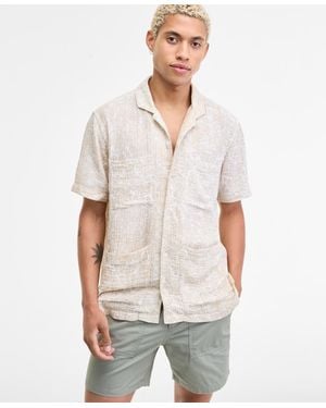 Sun & Stone Sun + Stone Camp Mays Regular-fit Printed Button-down Shirt - White