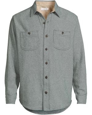 Lands' End Long Sleeve Authentic Flannel Shirt - Gray