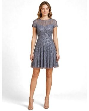 Lara Cap Sleeve Sequin Short Dress - Blue