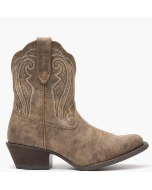 Durango Crush By Distressed Shortie Western Boot - Brown