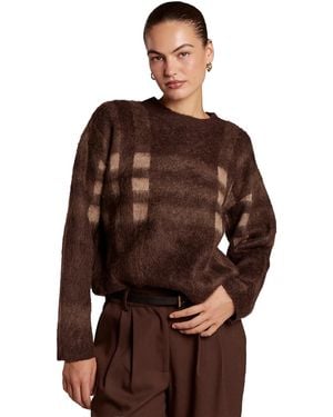 4th & Reckless Noah Plaid Long-sleeve Loose-fit Sweater - Brown