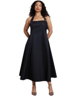 Eloquii Buckle Neckline Maxi Dress - Black