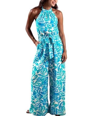 CUPSHE Halter Neck Unlined Jumpsuit - Blue