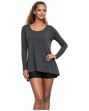 La Moda Clothing Hi-low Long Sleeve Tunic - Black