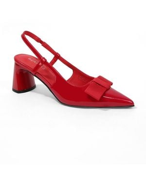 BERNESS Eloise Bow Accent Slingback Pumps - Red