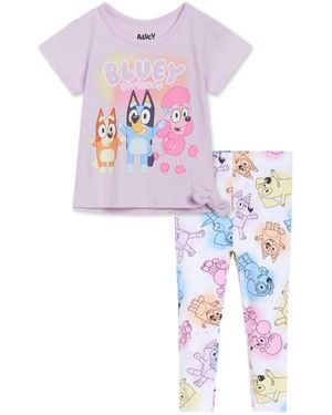 Bluey Toddler Girls T-shirt And leggings Outfit Set - White