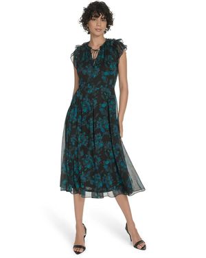 Tommy Hilfiger V-neck Printed Dress - Blue