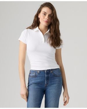 Levi's Short-sleeve Ribbed Polo Shirt - White