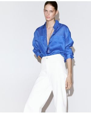Mango Catherin Culotte High-rise Jeans - Blue