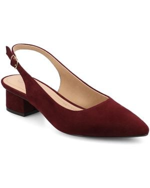 Journee Collection Sylvia Block Heel Slingback Pumps - Red