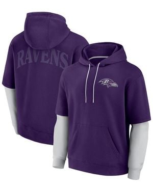 Fanatics And Baltimore Ravens Sleek Elements Pullover Hoodie - Purple