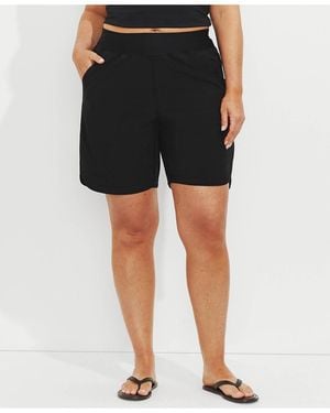 Lands' End Plus Size 9" Board Shorts - Black