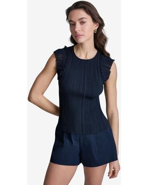 BCBGMAXAZRIA トップス BCBGMAXAZRIA Vicktoria Mixed-Knit Peplum Top – Runway Catalog