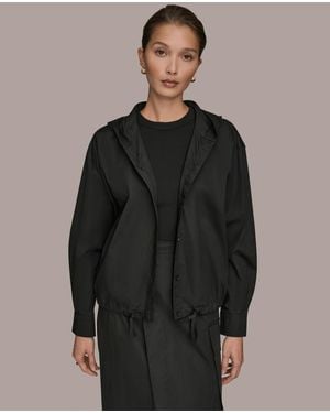 Donna Karan Weekend Long-sleeve Hooded Jacket - Black