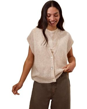Celtic & Co. Grown On Button Up Sleeve Cardigan - Brown