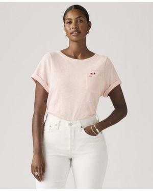 Levi's Graphic Julie Pocket Crewneck Cotton T-shirt - Natural