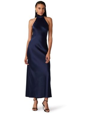 Steve Madden Lara Satin Maxi Dress - Blue