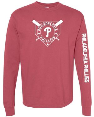 Soft As A Grape Philadelphia Phillies Pigment Dye Long Sleeve T-shirt - Pink