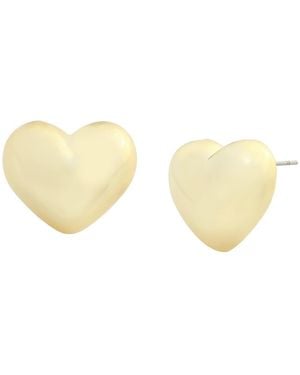 Steve Madden Boho Puffy Heart Stud Earrings - Natural