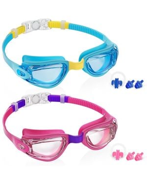 Gnuadz 2pc Swim goggles Kids Anti-fog Uv Protection Comfort Fit - Blue