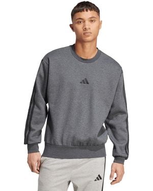adidas Essentials 3-stripes Fleece Sweatshirt - Gray