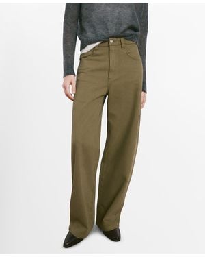 Mango Mid-rise Balloon Jeans - Green