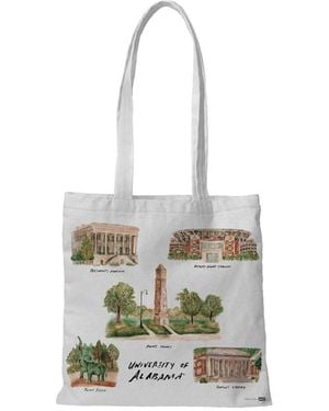 Indigo Falls Alabama Crimson Tide Laura Wilcox Designs Tote Bag - White