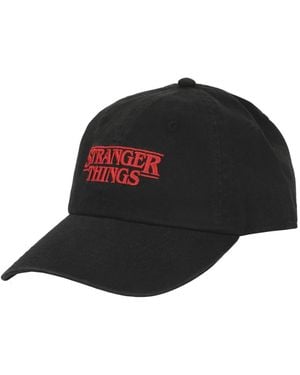 Stranger Things Logo Black Unstructured Baseball Cap.