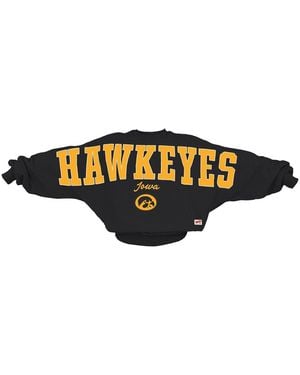 Pressbox Iowa Hawkeyes Flannigan Oversized Dolman Pullover Sweatshirt - Black