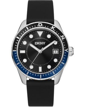 DKNY Crosby Sport Silicone Strap Watch - Black