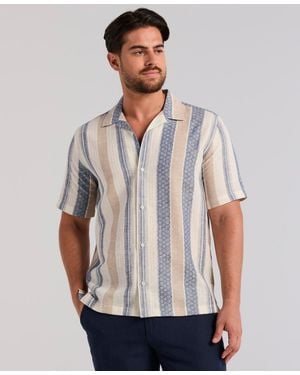 Cubavera Striped All Over Dobby Shirt - Gray