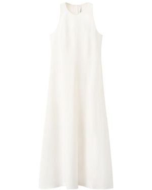 Mango Crewneck Sleeveless A-line Dress - White