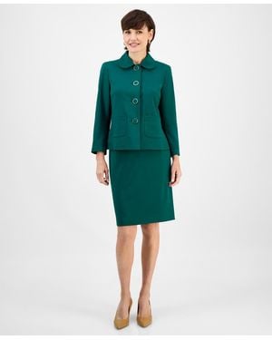 Le Suit Pencil Skirt Suit Set - Green