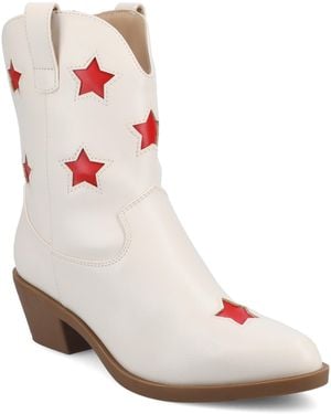 Journee Collection Underwood Cuban Heel Casual Comfort Ankle Booties - Pink