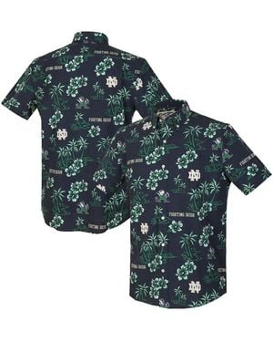 Reyn Spooner Notre Dame Fighting Irish Kekai Classic Tri-blend Button-down Shirt - Blue