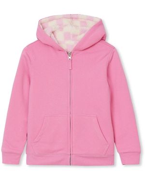 Lands' End Girls Reversible High Pile Fleece Hoodie - Pink