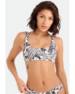 Volcom Tropical Print Reversible Scoop Neck Bikini Top - Blue