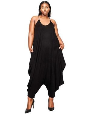 L I V D Plus Size Quinn Pocket Jumpsuit - Black