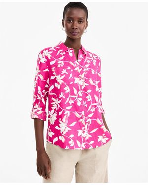 Charter Club 100% Linen Shirt - Pink
