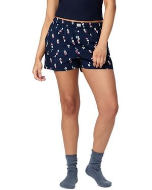 Gap Printed Poplin Boxer Shorts - Blue