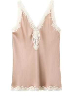 Mango Lace V-neck Sleeveless Camisole - Pink