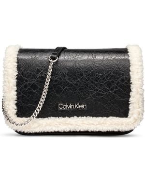 Calvin Klein Emma Sherpa Mini Crossbody Handbag - Black