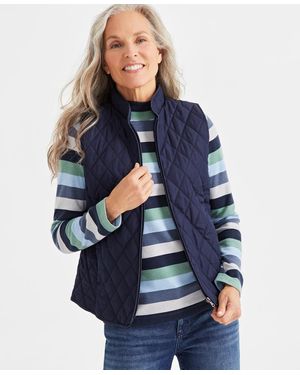 Style & Co. Quilted Mock-neck Vest - White