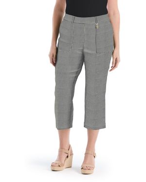 Rafaella Plus Size Pocket Kick Flare Pant - Gray